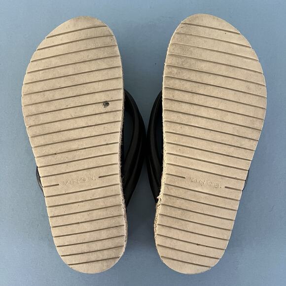 Vince Forest Black Espadrille Thong Platform Slide Sandals - Picture 9 of 10